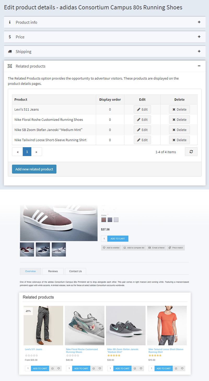 Related Products in NopCommerce